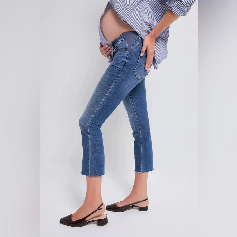 Hatch maternity crop jeans indigo 26